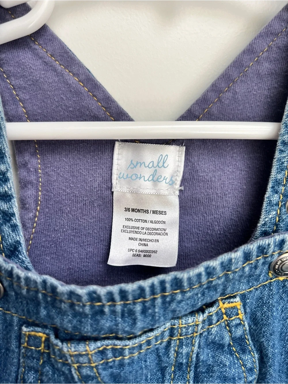 Small Wonders Denim Short Overalls | 3-6 Months Baby Romper